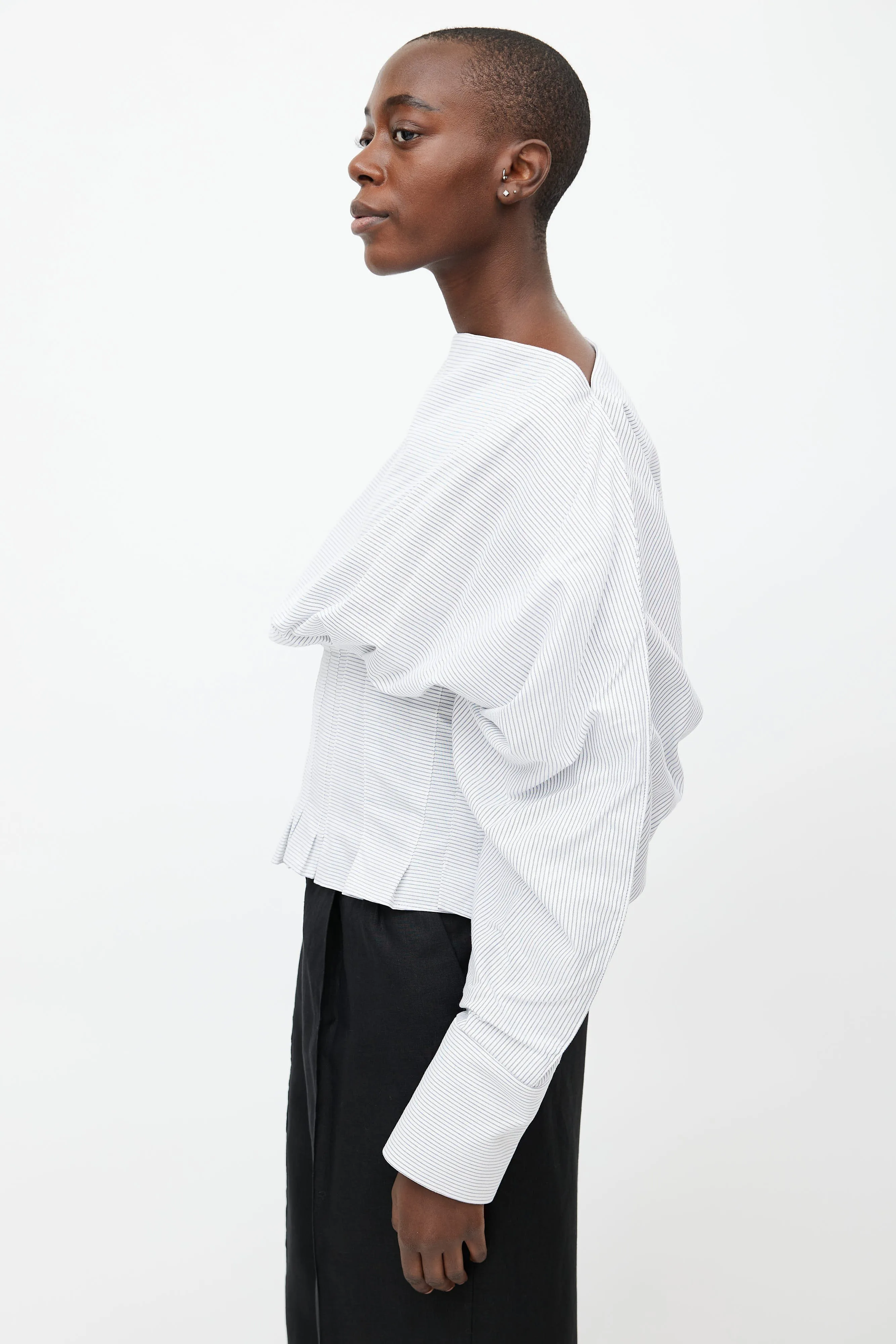 2017 Blue & White Striped Blouse