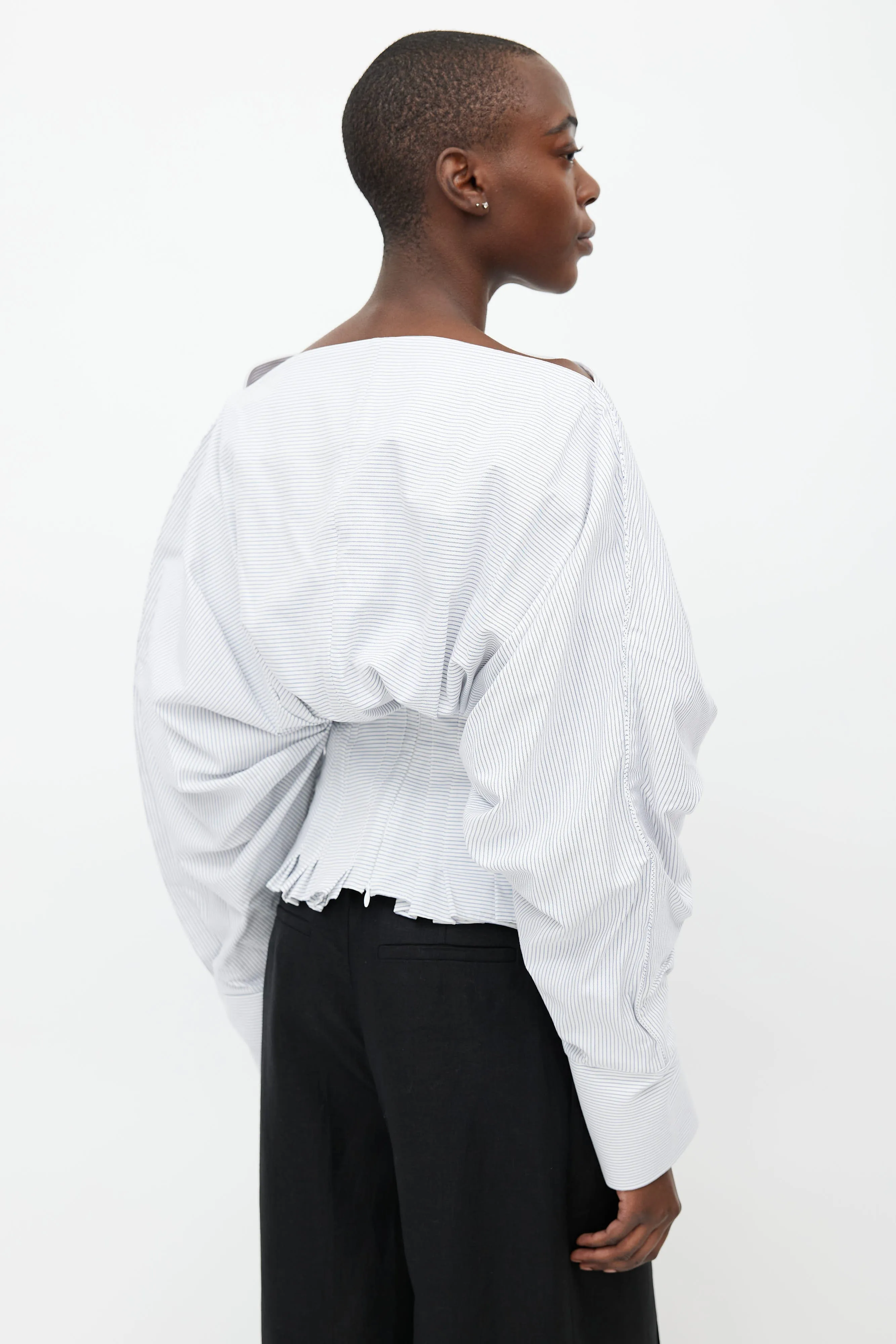 2017 Blue & White Striped Blouse