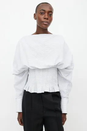 2017 Blue & White Striped Blouse