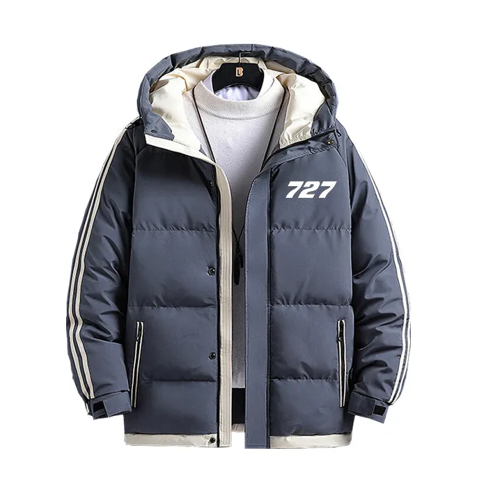 727 Flat Text Designed Thick Fashion Jackets