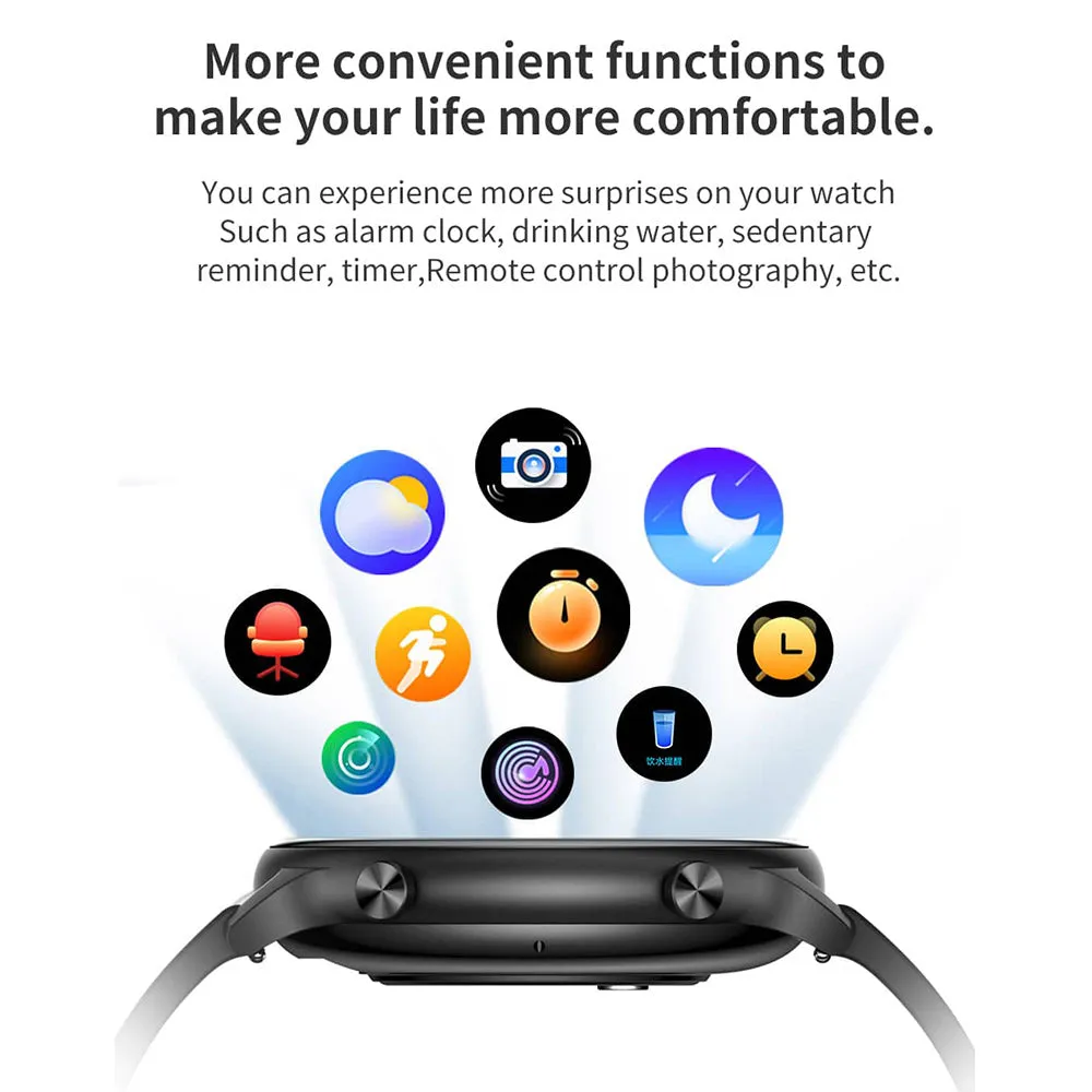 Black Mogul Lusso Bluetooth Smartwatch with Blood Pressure & Heart Rate Monitoring