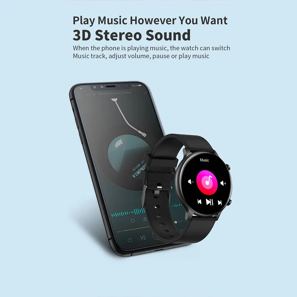 Black Mogul Lusso Bluetooth Smartwatch with Blood Pressure & Heart Rate Monitoring