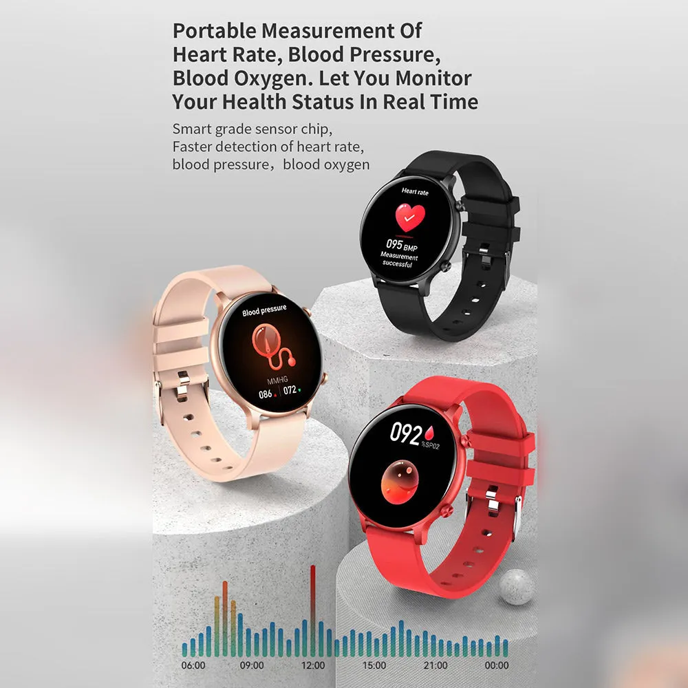 Black Mogul Lusso Bluetooth Smartwatch with Blood Pressure & Heart Rate Monitoring
