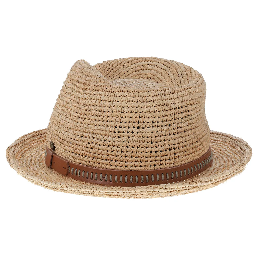 Cast Away - Walrus Hats Crocheted Raffia Straw Fedora Hat w/ Band