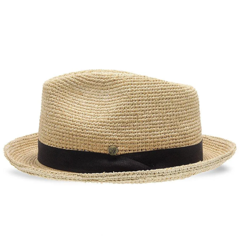 Cast Away - Walrus Hats Crocheted Raffia Straw Fedora Hat w/ Band