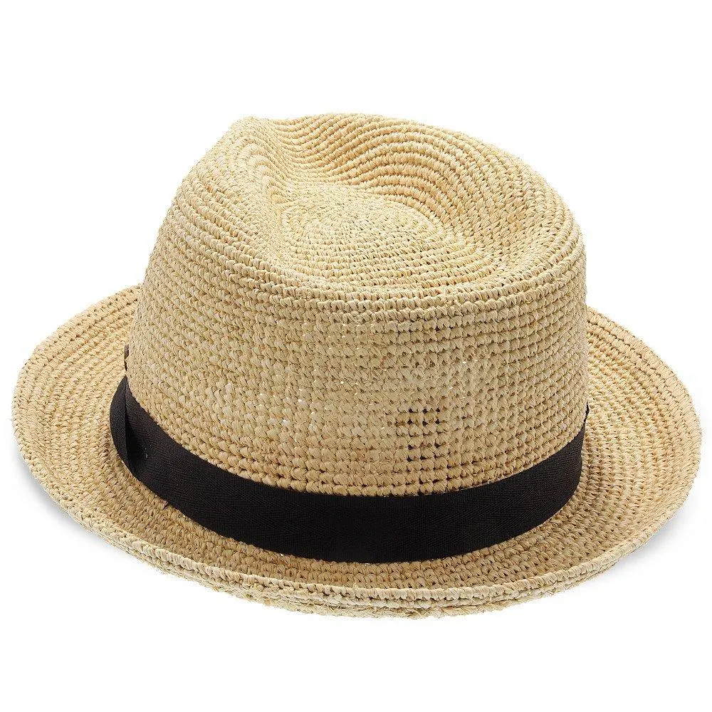 Cast Away - Walrus Hats Crocheted Raffia Straw Fedora Hat w/ Band