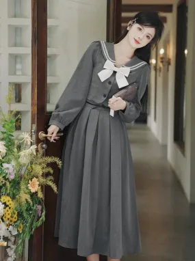 College Skirt Top Retro   Flared Ribbon