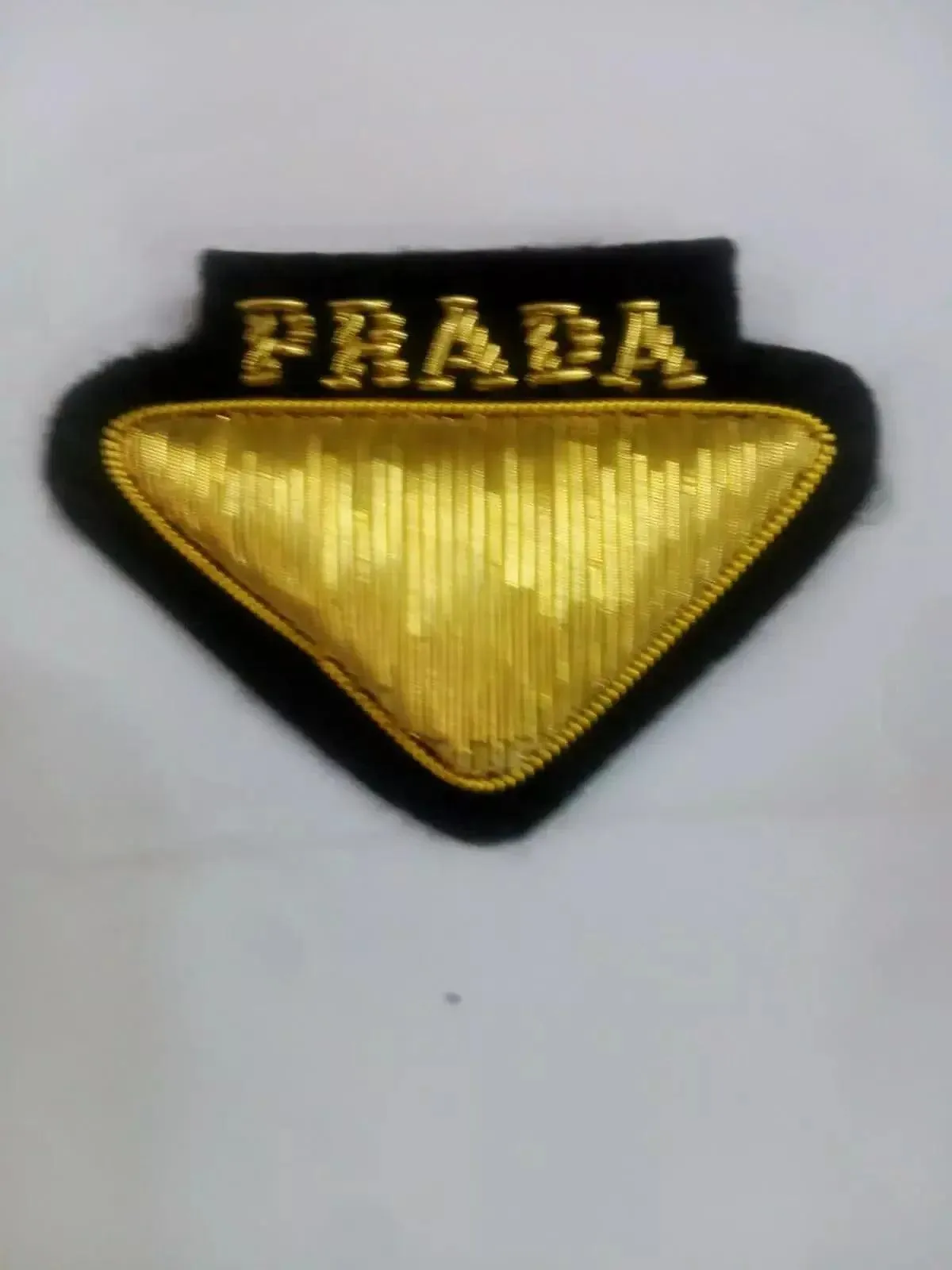 Custom Made Premium Quality Handmade Embroidery Prada Triangle Patch