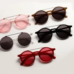Double Bridge Round High Fashion Sunglasses
