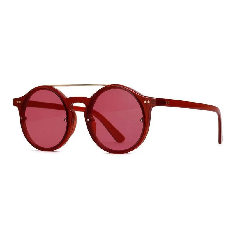 Double Bridge Round High Fashion Sunglasses