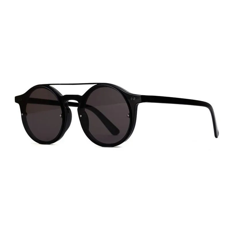 Double Bridge Round High Fashion Sunglasses
