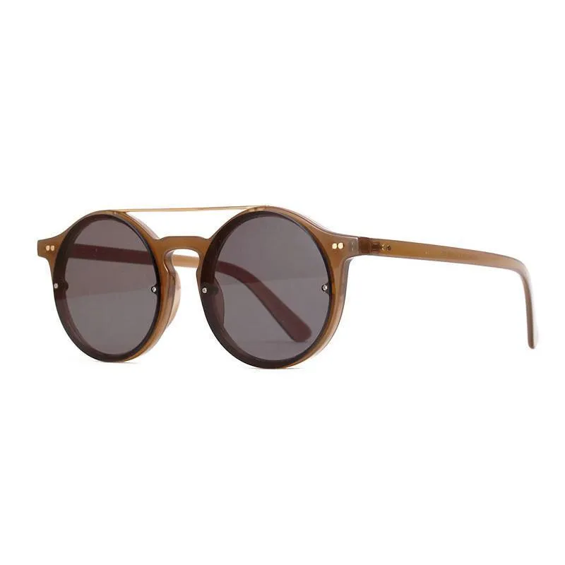Double Bridge Round High Fashion Sunglasses
