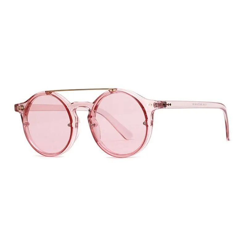 Double Bridge Round High Fashion Sunglasses