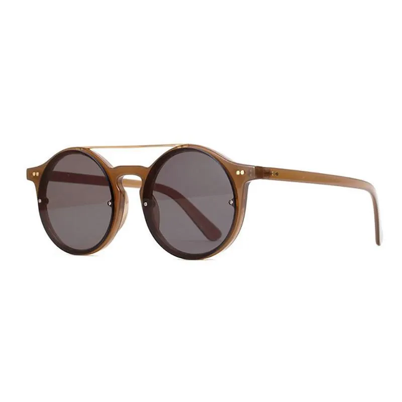 Double Bridge Round High Fashion Sunglasses