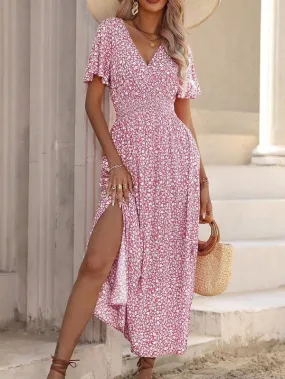 Floral V-Neck Midi Dress