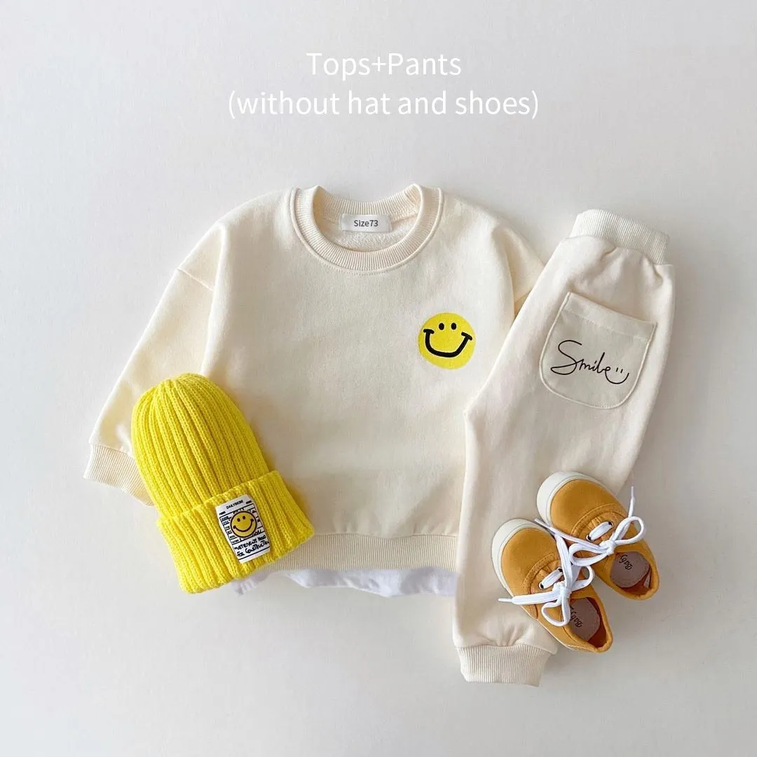Happy Camper Baby Set - Smiley Sweatshirt and Joggers