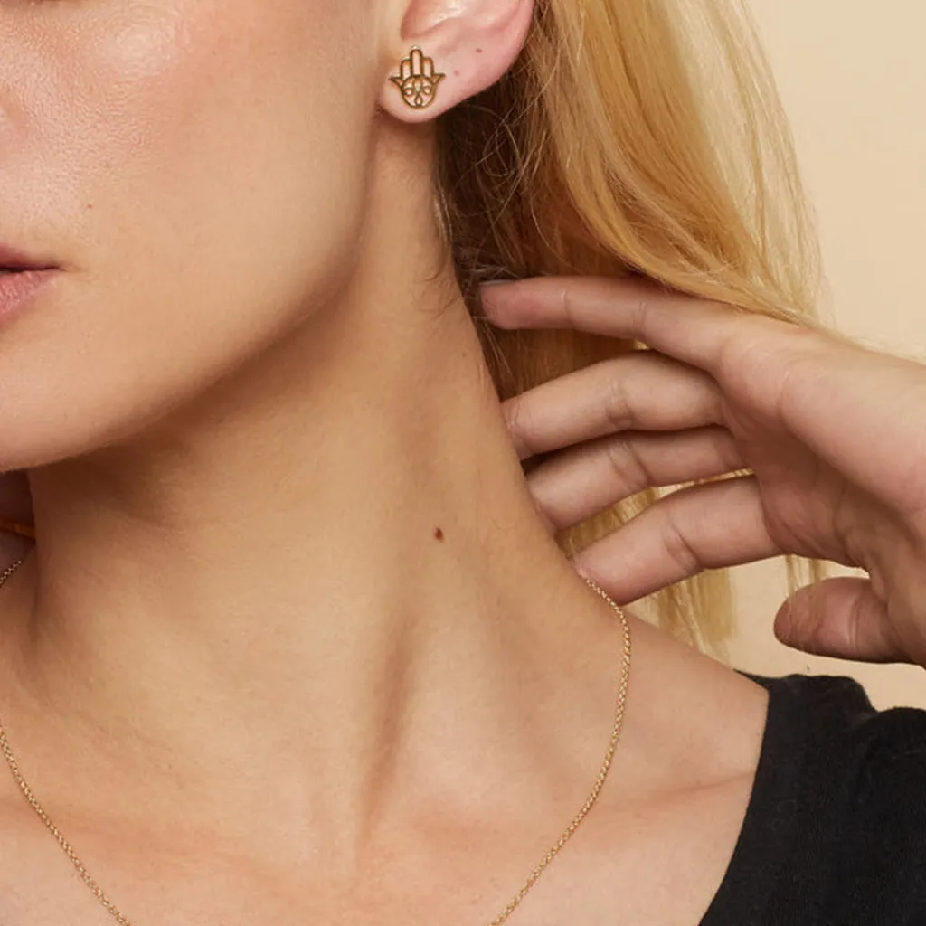 Hassam Solid Gold Earrings - Peace and Blessing