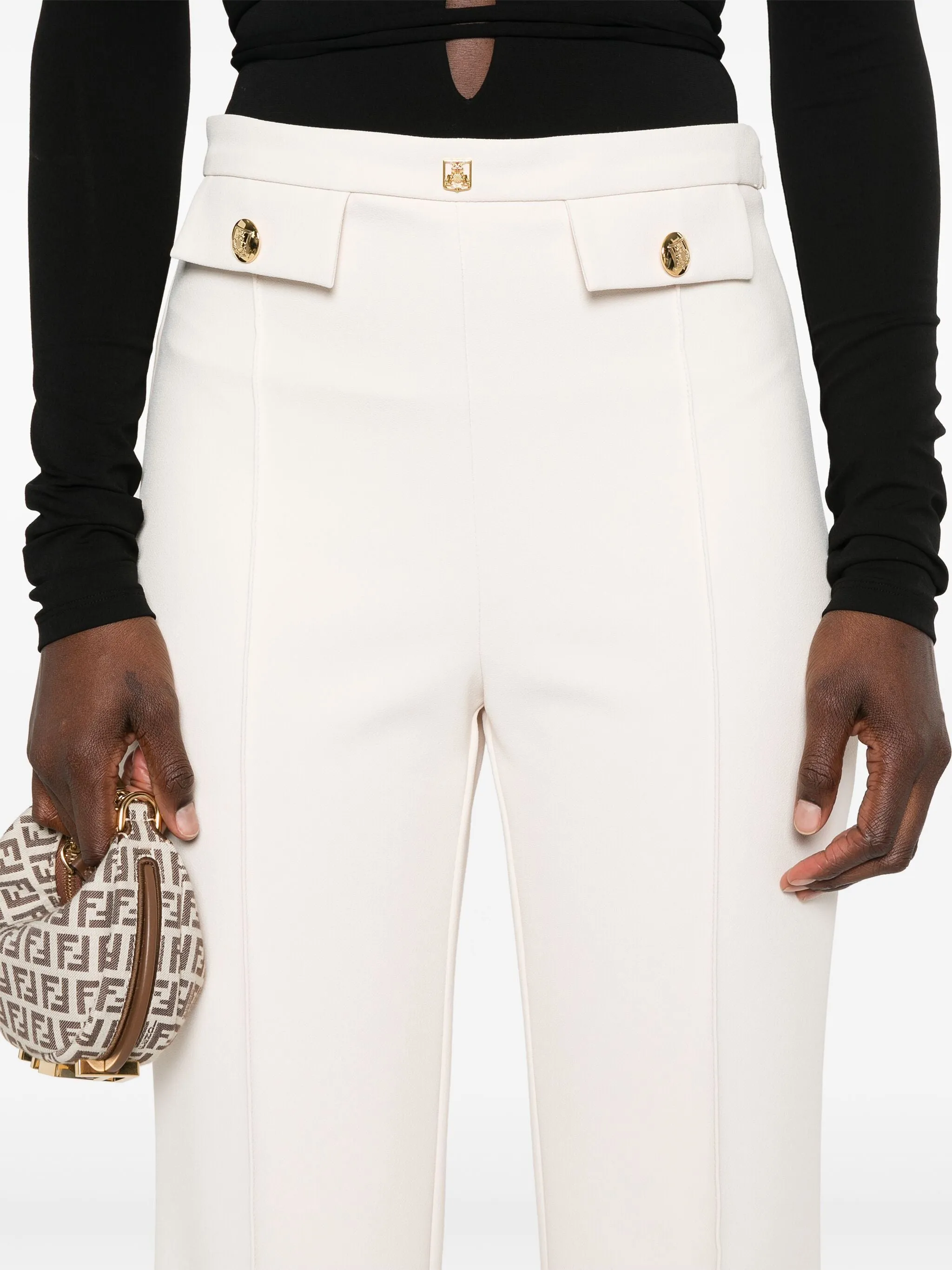 logo-plaque flared trousers