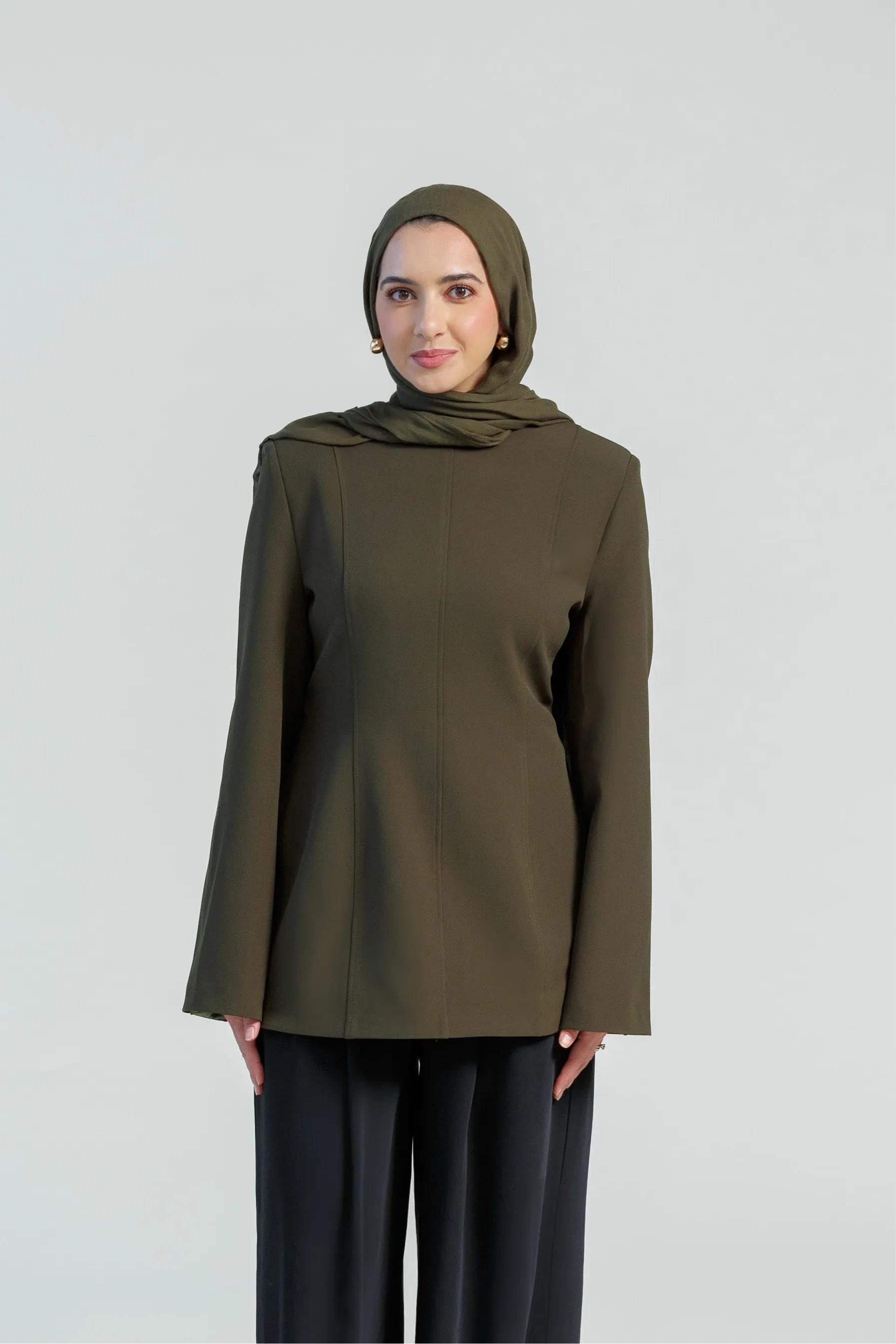 Moss Green Structured Tunic - Final Sale