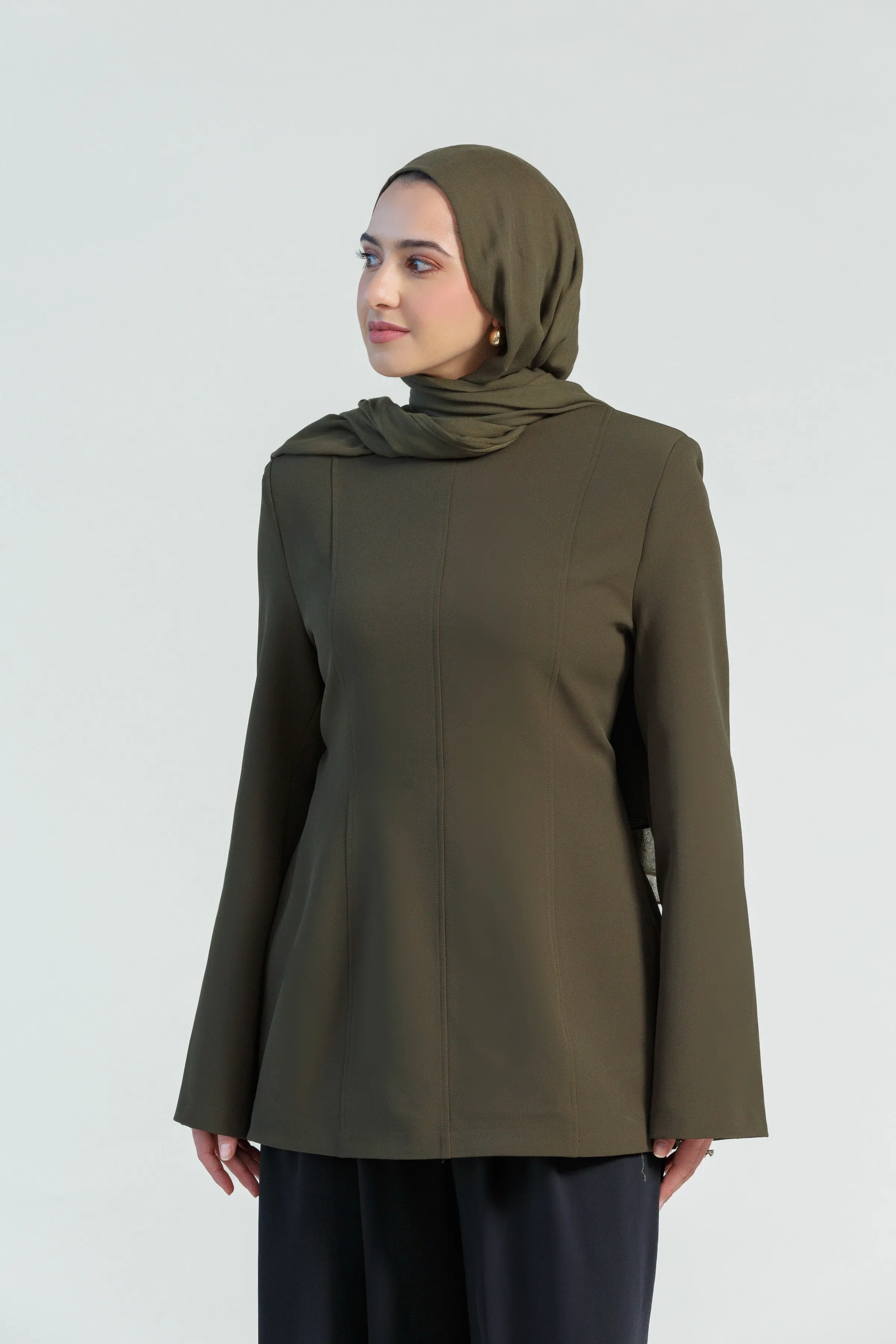 Moss Green Structured Tunic - Final Sale