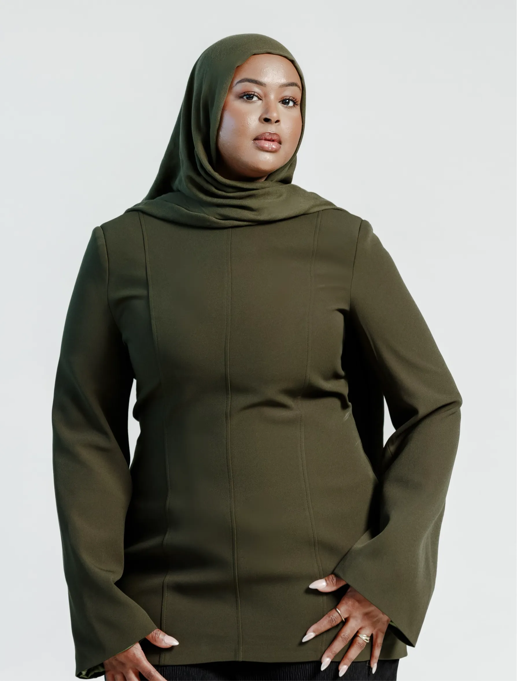 Moss Green Structured Tunic - Final Sale