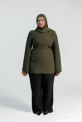 Moss Green Structured Tunic - Final Sale