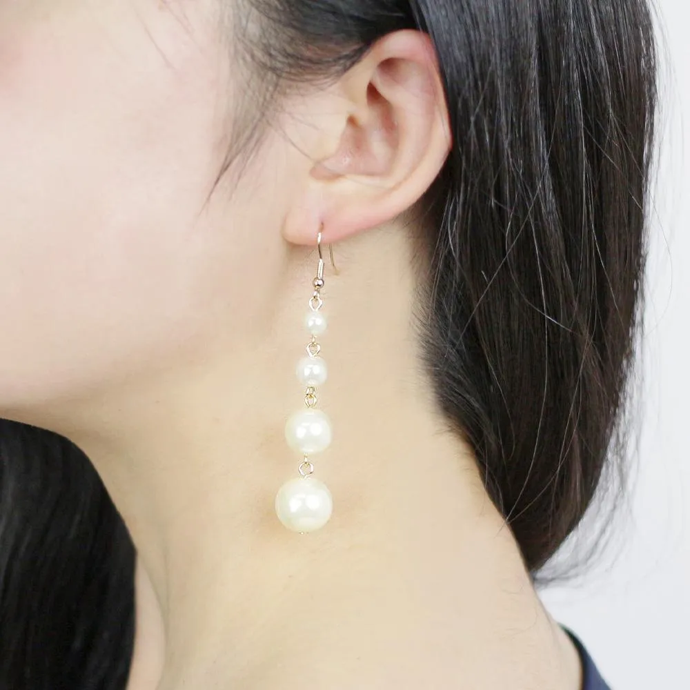 Pearl Chain Statement Earrings