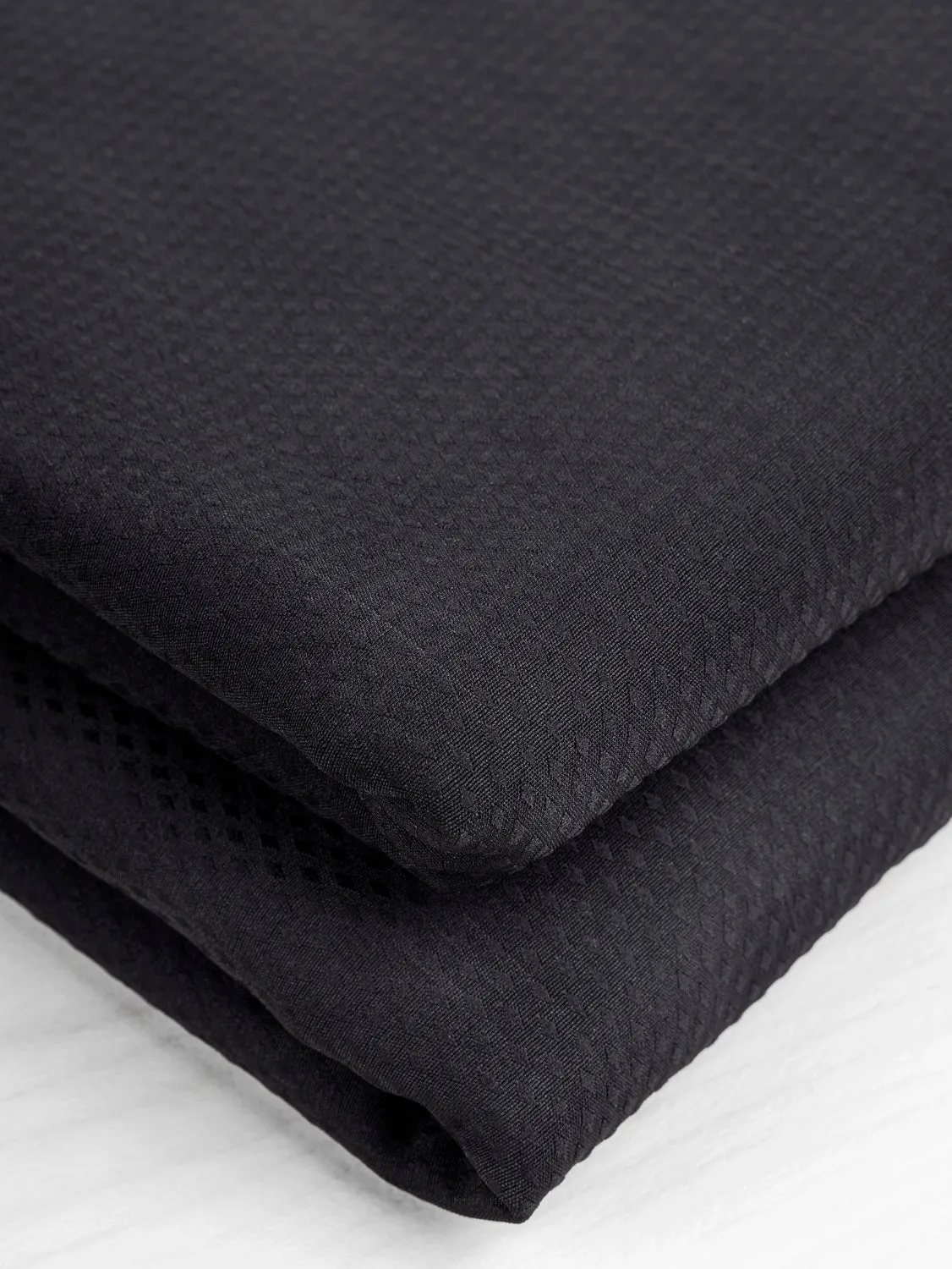 Recycled Fleeceback Softshell Deadstock - Black - Swatch