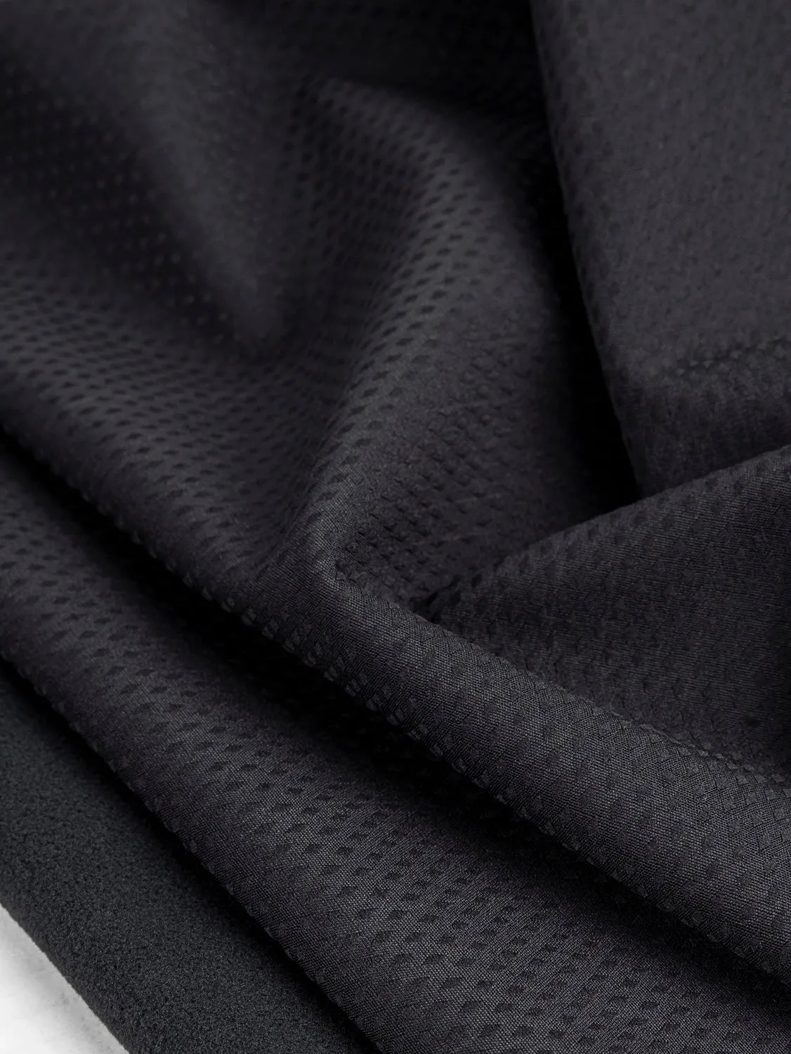 Recycled Fleeceback Softshell Deadstock - Black - Swatch