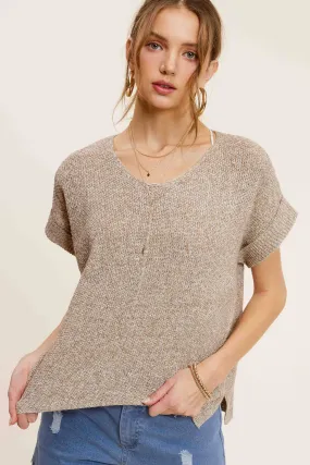 Sara Lightweight Textured Pullover Sweater top