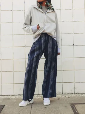 Wide Leg Pant in Blue Stripe