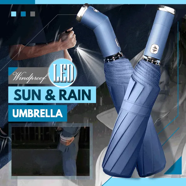 Windproof LED Sun & Rain Umbrella