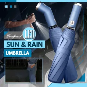 Windproof LED Sun & Rain Umbrella